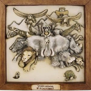 - Vintage 1999 “Storm Brewing” 3D ceramic art.